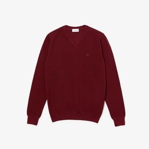 Men's Lacoste vneck cotton sweater